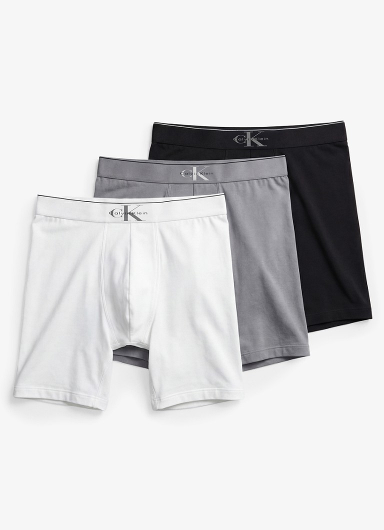 Calvin Klein Heren Boxershorts met logoband in 3-pack in de kleur Grijs, maat: M