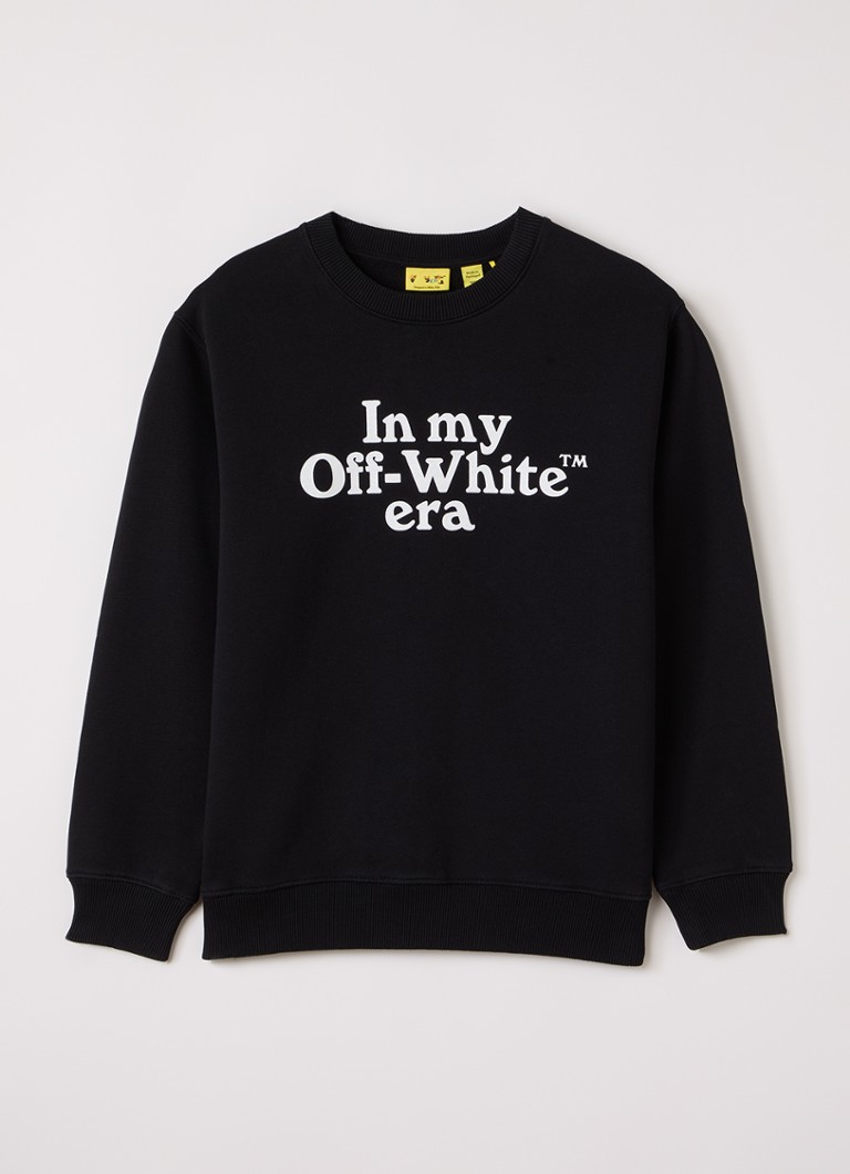 Off-White Jongens Multilogo sweater met logo- en backprint in de kleur Zwart, maat: 12+=164