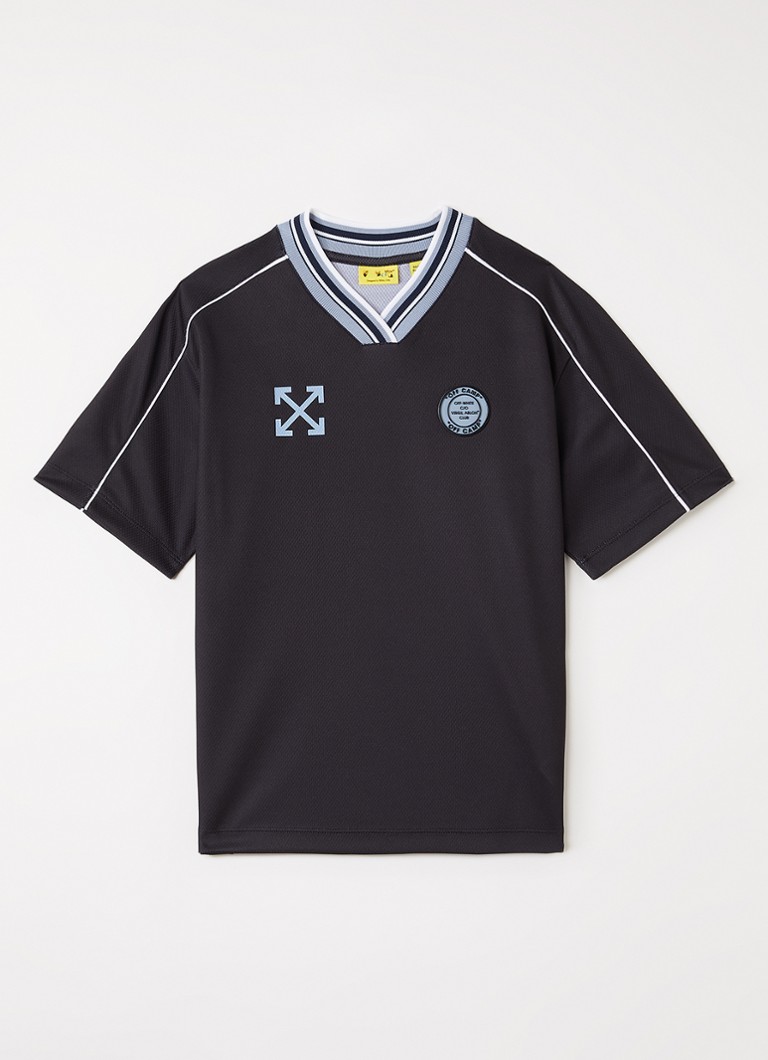 Off-White Jongens T-shirt met logo- en backprint in de kleur Zwart, maat: 8J=128