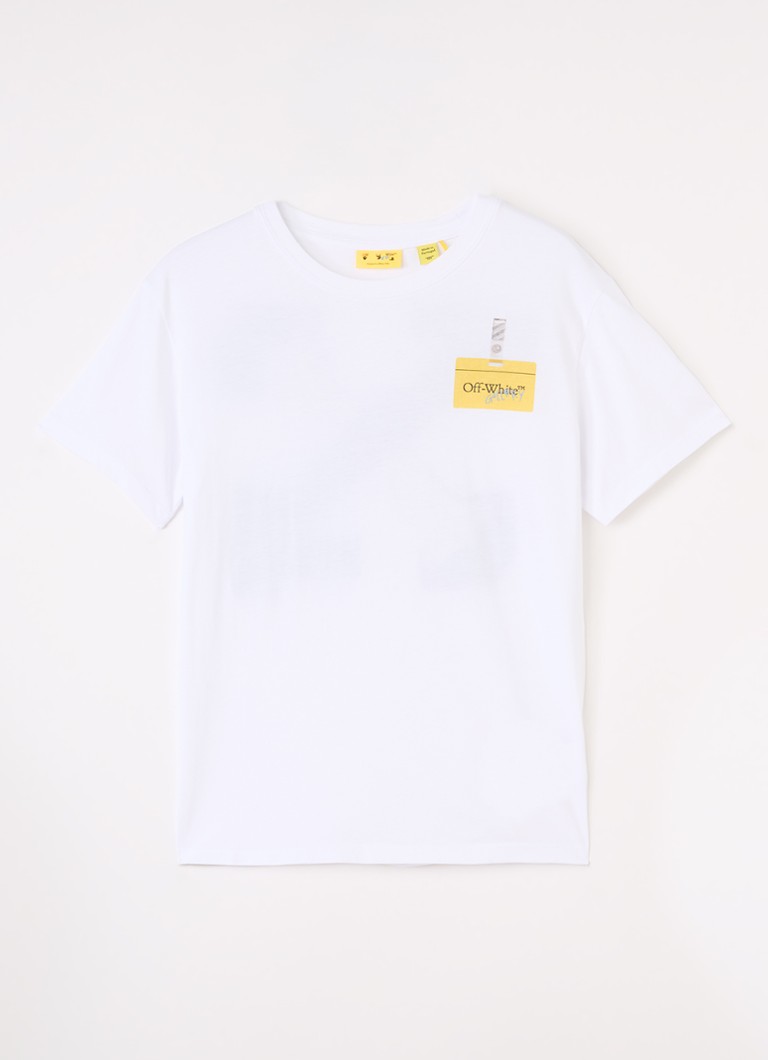 Off-White Jongens Arrow Tape T-shirt met logo- en backprint in de kleur Wit, maat: 12