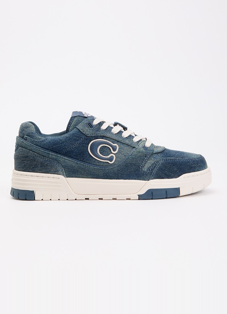 Coach Dames Soho sneaker van denim met logo in de kleur Indigo, maat: 38