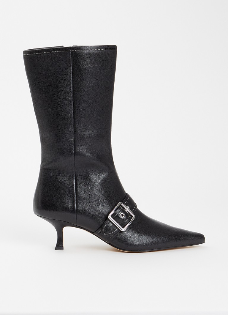 Coach Dames Margot laars van leer met gespdetail in de kleur Zwart, maat: 40