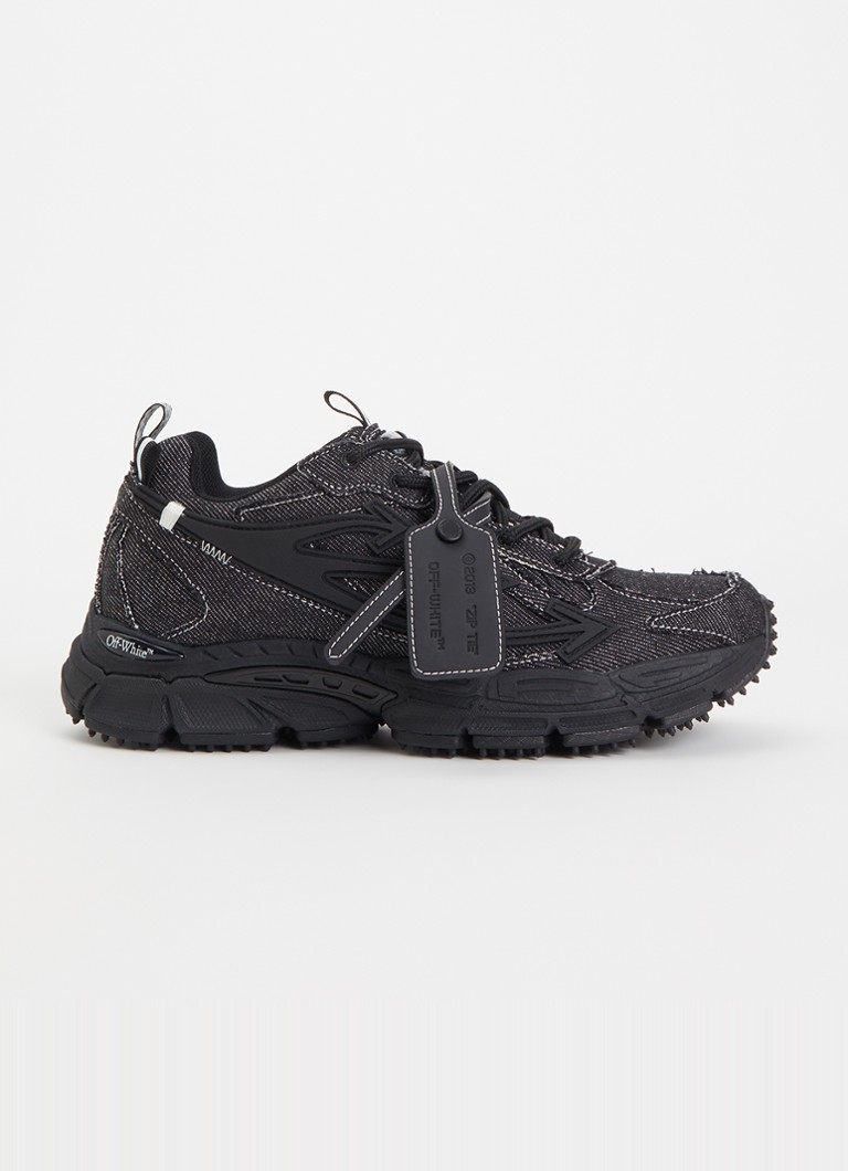 Off-White Dames Be Right Back sneaker van denim in de kleur Zwart, maat: 39