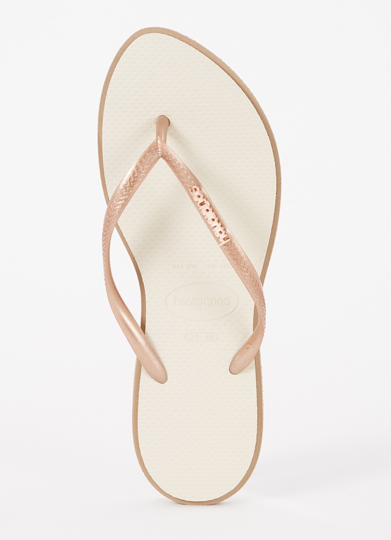 Havaianas Dames Slim Point slipper met logo in de kleur Camel, maat: 41/42