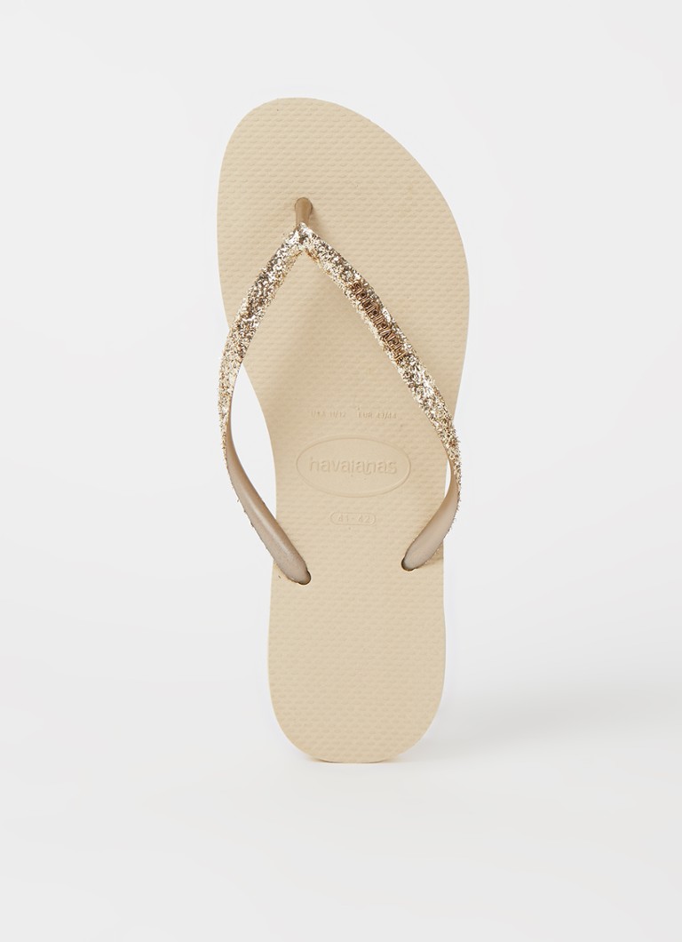 Havaianas Dames Slim slipper met glitter in de kleur Zand, maat: 39/40