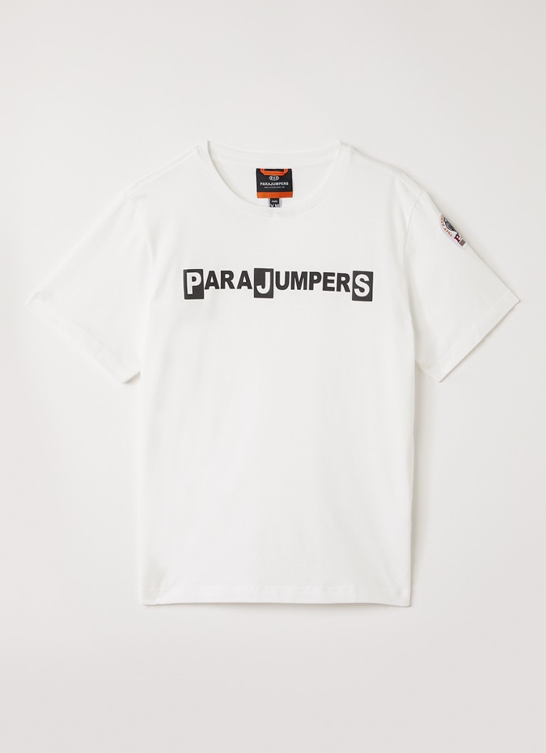 Parajumpers Jongens Iseo T-shirt met logoprint in de kleur Wit, maat: M=164