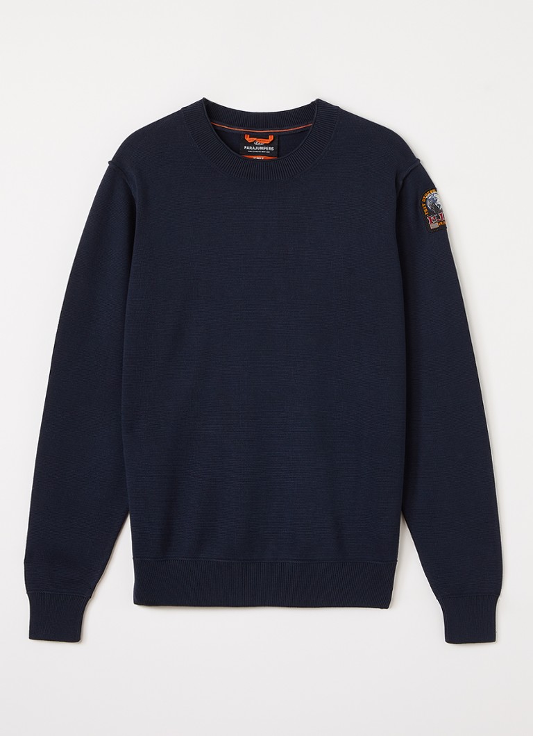 Parajumpers Jongens Grofgebreide pullover met ronde hals in de kleur Donkerblauw, maat: S=152