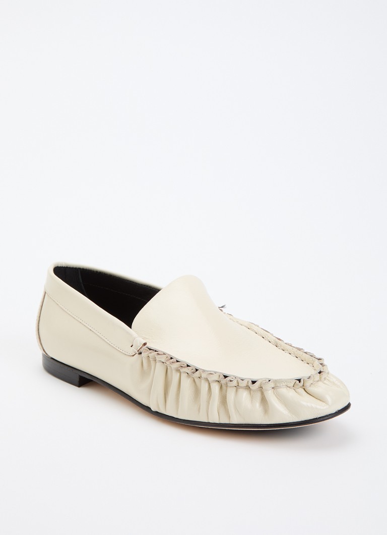 Odare Dames Elena loafer van leer met lakfinish in de kleur Gebroken wit, maat: 40