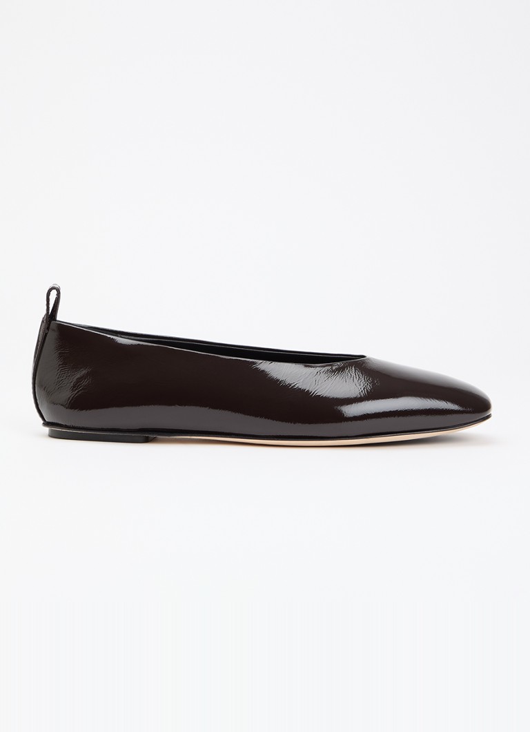 Odare Dames Ibiza Venice ballerina van leer met lakfinish in de kleur Donkerbruin, maat: 37