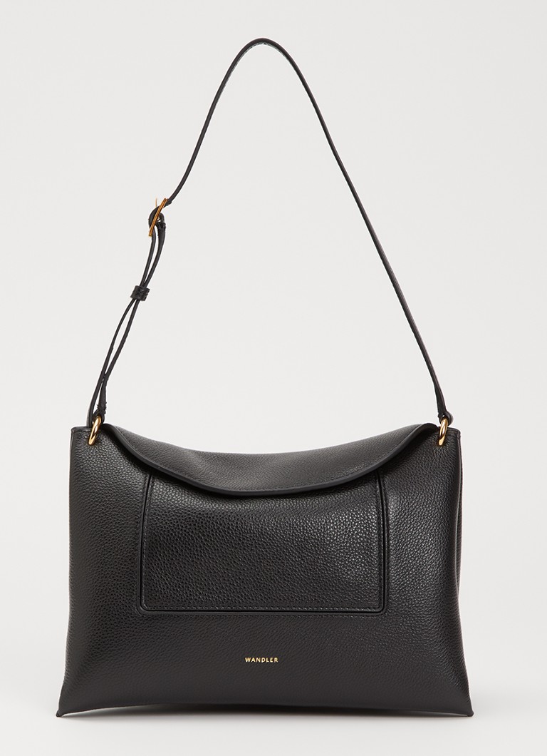 Wandler Dames Penelope Slouch schoudertas van kalfsleer in de kleur Zwart, maat: 1SZ