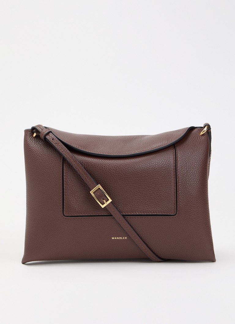 Wandler Dames Penelope Slouch schoudertas van kalfsleer in de kleur Donkerbruin, maat: 1SZ