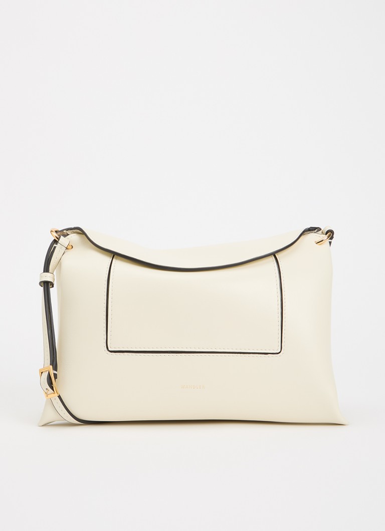 Wandler Dames Penelope schoudertas van kalfsleer in de kleur Gebroken wit, maat: 1SZ