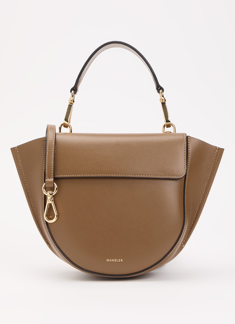 Wandler Dames Hortensia handtas van kalfsleer met afneembare schouderriem in de kleur Donkerbeige, maat: 1SZ