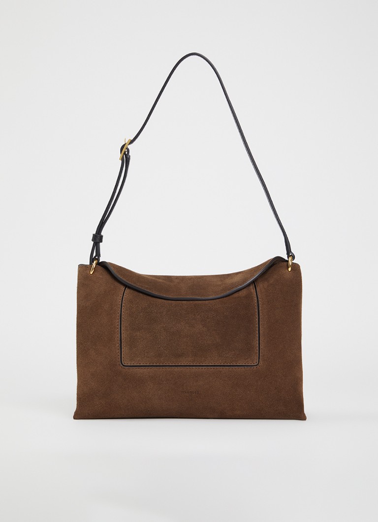 Wandler Dames Penelope Slouch schoudertas van kalfsleer in de kleur Donkerbruin, maat: 1SZ