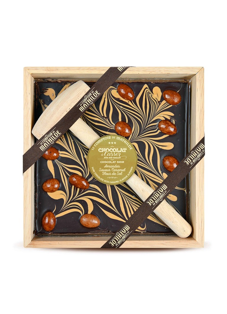 Le Comptoir de Mathilde Pure chocoladereep met caramel en amandel 350 gram - Deal