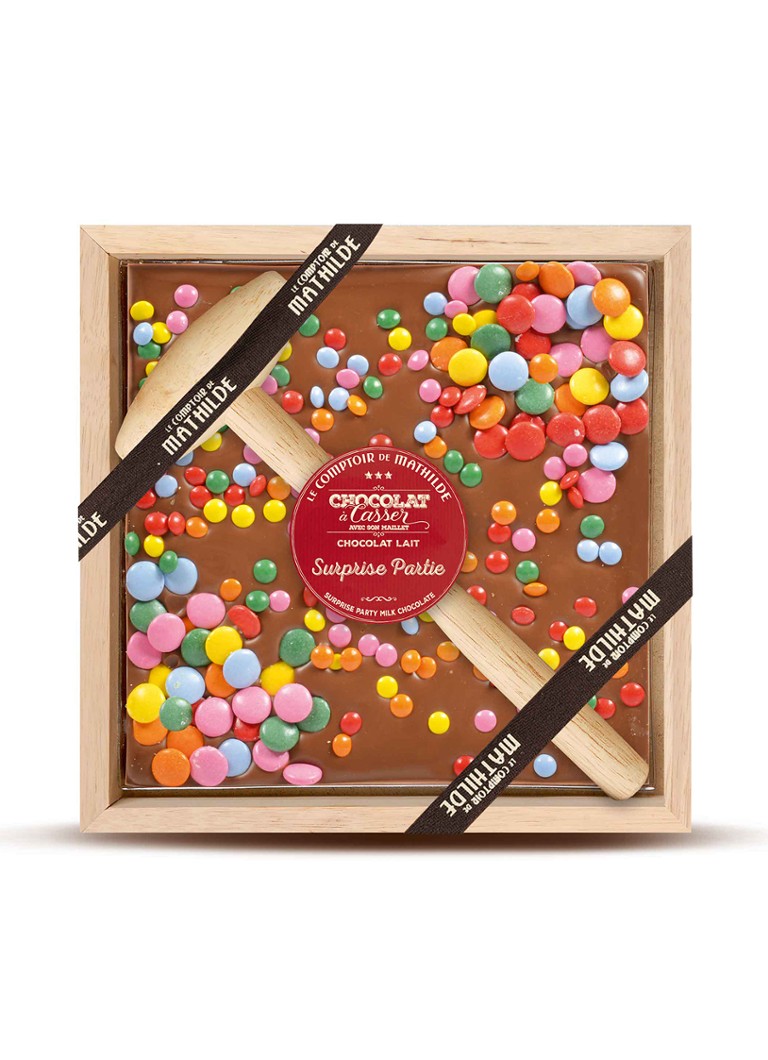Le Comptoir de Mathilde Melk chocoladereep met gekleurde chocolade 350 gram - Deal