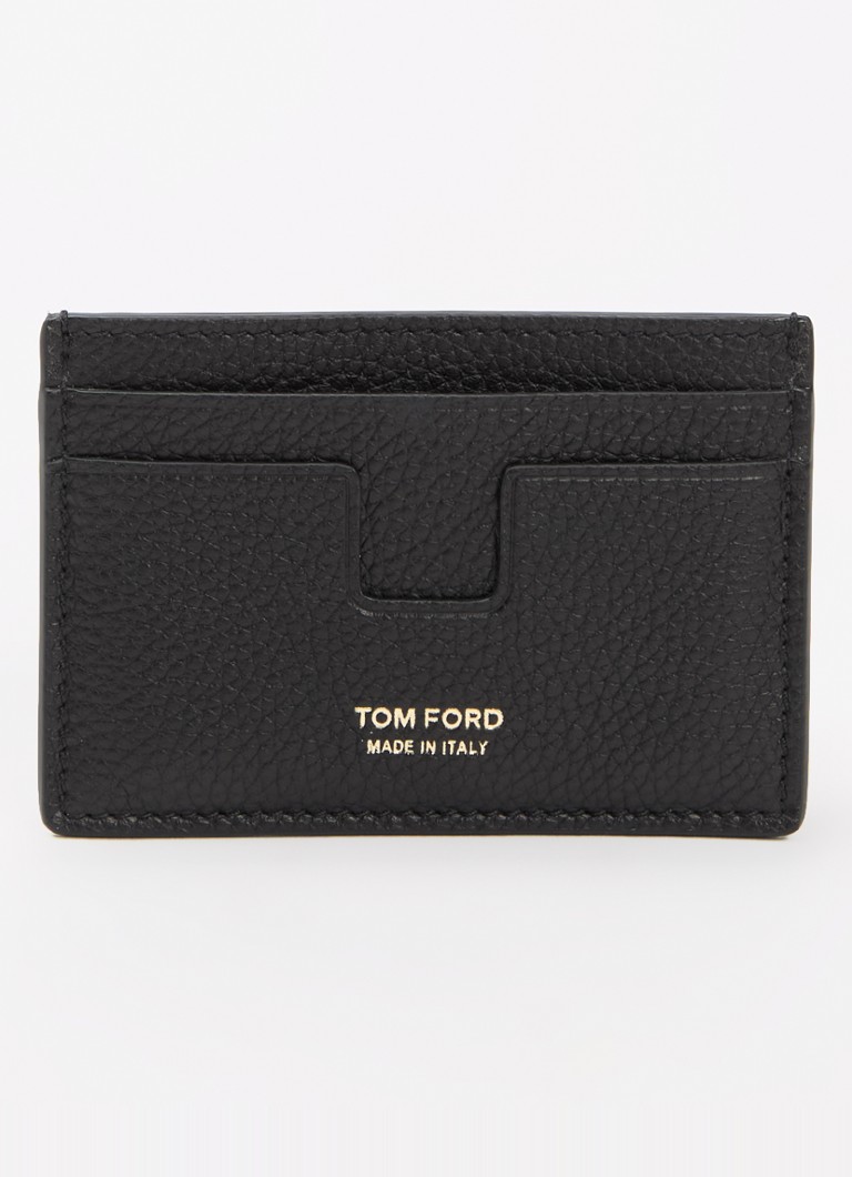 TOM FORD Heren Pasjeshouder van kalfsleer met logo in de kleur Zwart, maat: OS