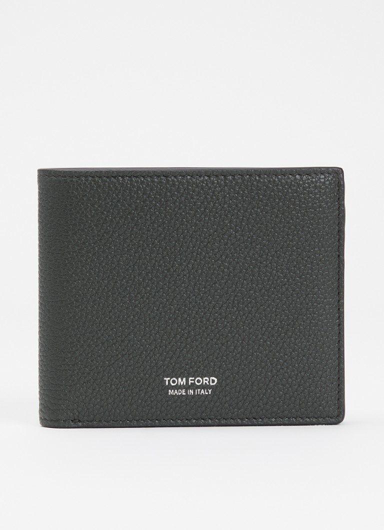 TOM FORD Heren Pasjeshouder van kalfsleer met logo in de kleur Donkergroen, maat: OS