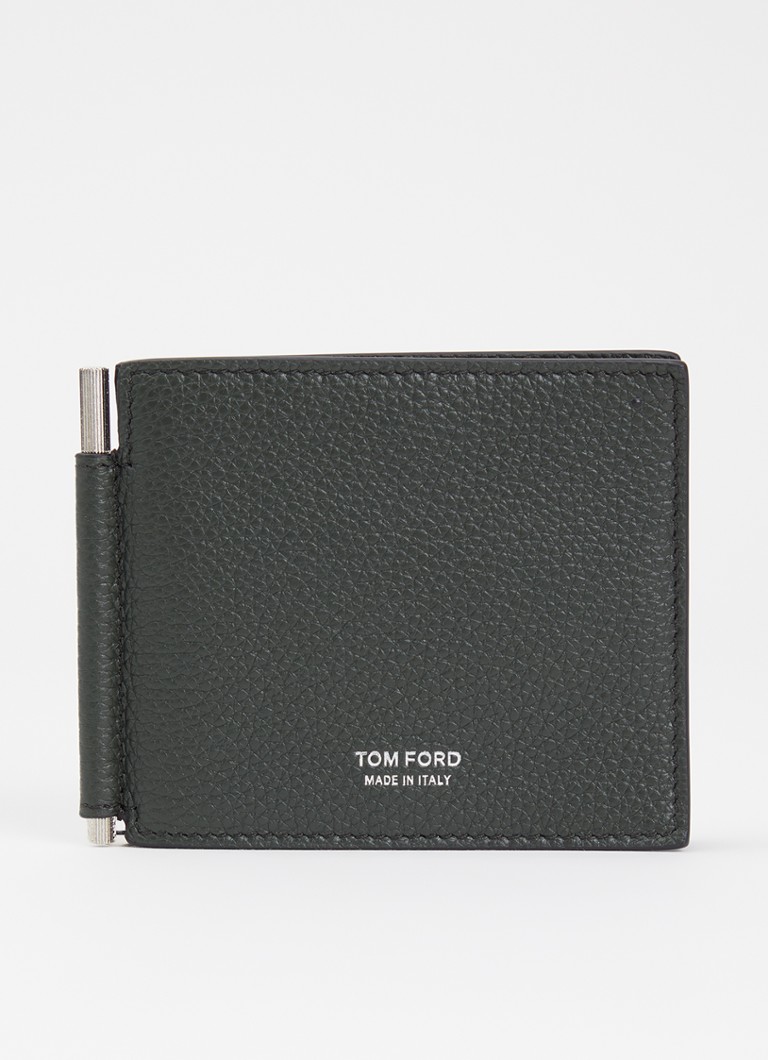 TOM FORD Heren Pasjeshouder van kalfsleer met logo in de kleur Donkergroen, maat: OS
