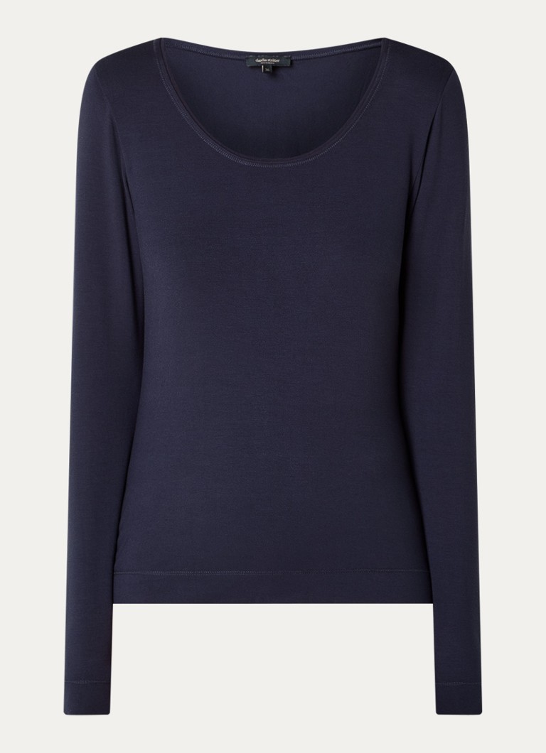 Claudia Sträter Dames Top met ronde hals in de kleur Donkerblauw