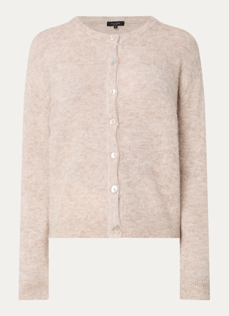 Claudia Sträter Dames Noos fijngebreid vest in alpaca wolblend in de kleur Beige