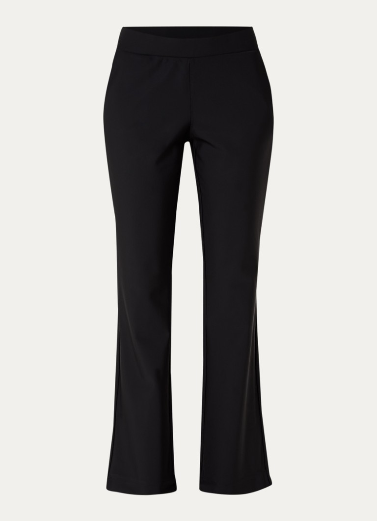 Claudia Sträter Dames Noos high waist flared fit pantalon met steekzakken in de kleur Zwart