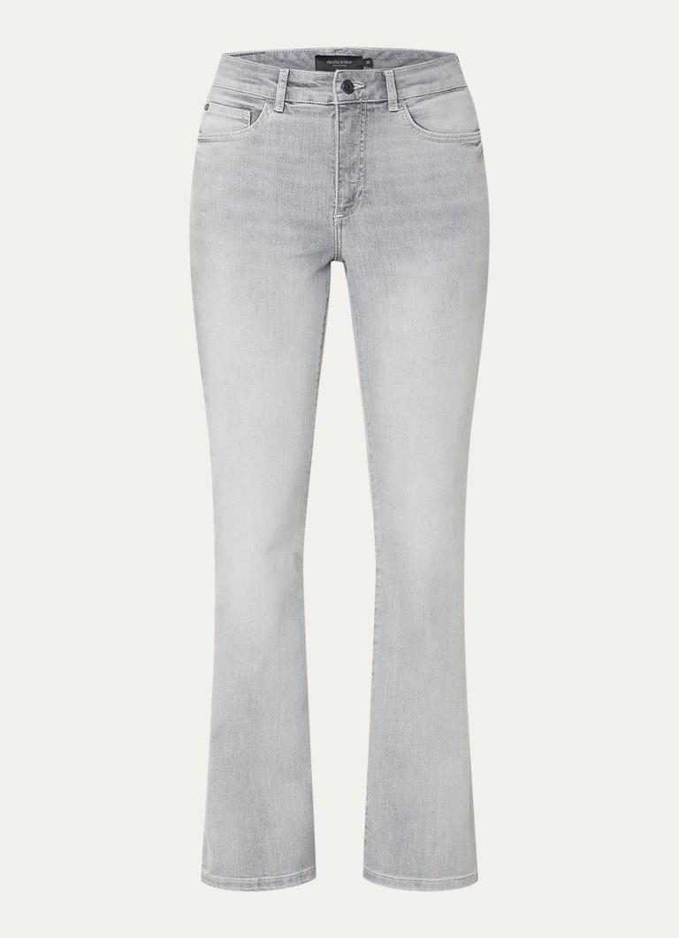 Claudia Sträter Dames High waist flared jeans met gekleurde wassing in de kleur Lichtgrijs
