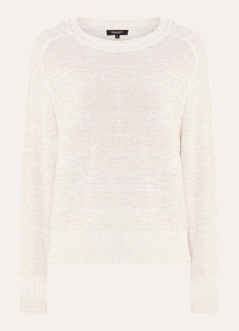 Claudia Sträter Dames Grofgebreide pullover met lurex in de kleur Creme