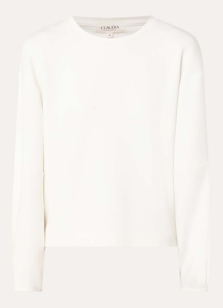 Claudia Sträter Dames Sweater met ronde hals in de kleur Creme