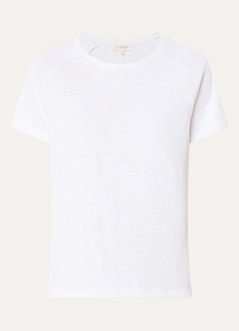 Claudia Sträter Dames T-shirt met ronde hals in de kleur Wit