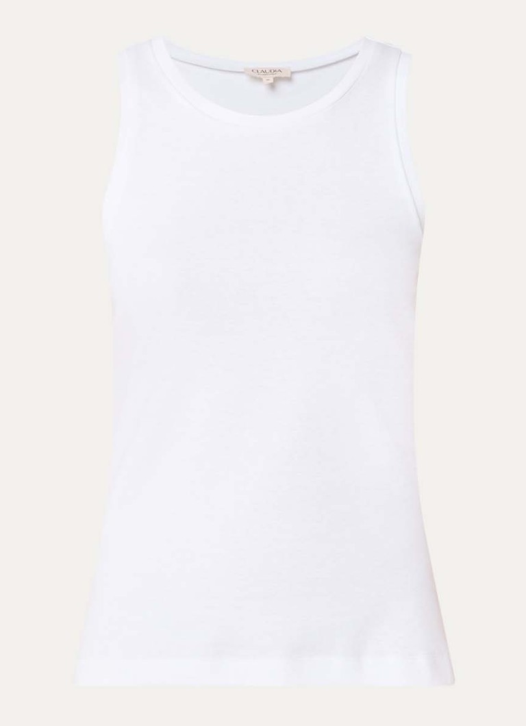 Claudia Sträter Dames Tanktop met ronde hals in de kleur Wit
