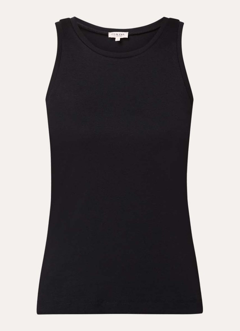 Claudia Sträter Dames Tanktop met ronde hals in de kleur Zwart