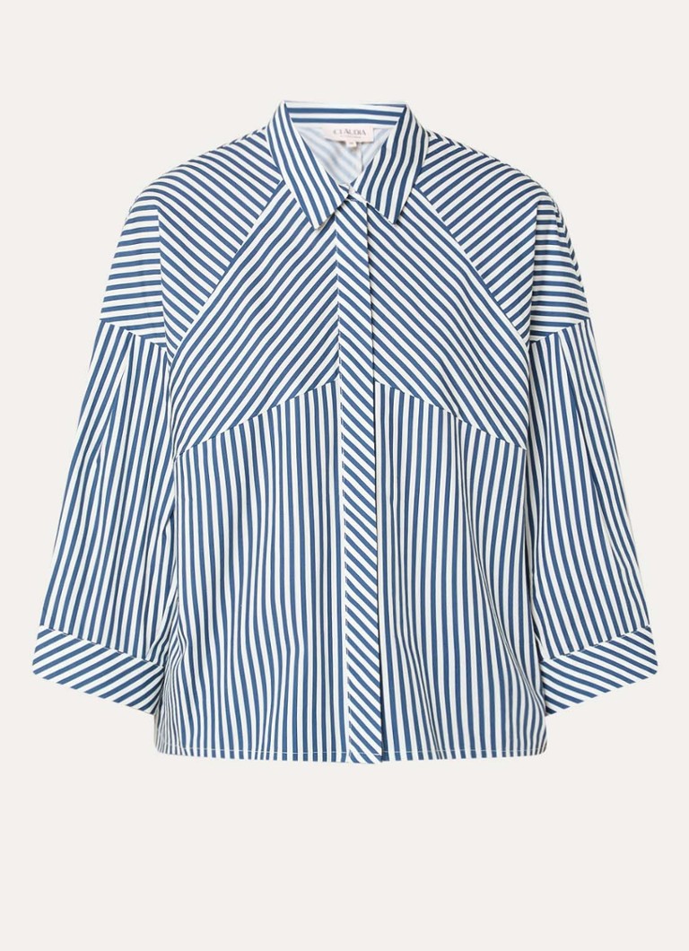 Claudia Sträter Dames Blouse met streepprint in de kleur Indigo