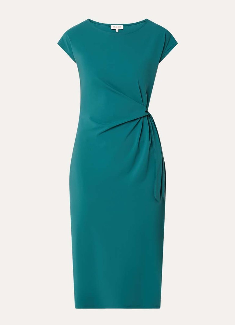 Claudia Sträter Dames Midi jurk met strikceintuur in de kleur Zeegroen
