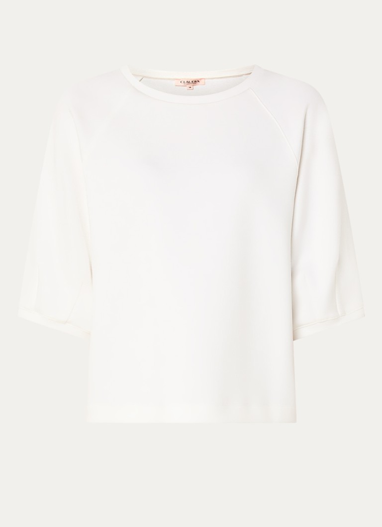 Claudia Sträter Dames T-shirt met boothals in de kleur Wit