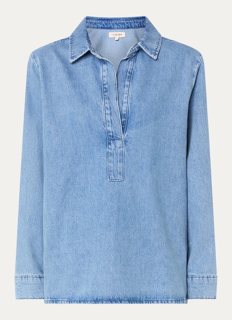 Claudia Sträter Dames Tuniek van denim met kraag in de kleur Indigo