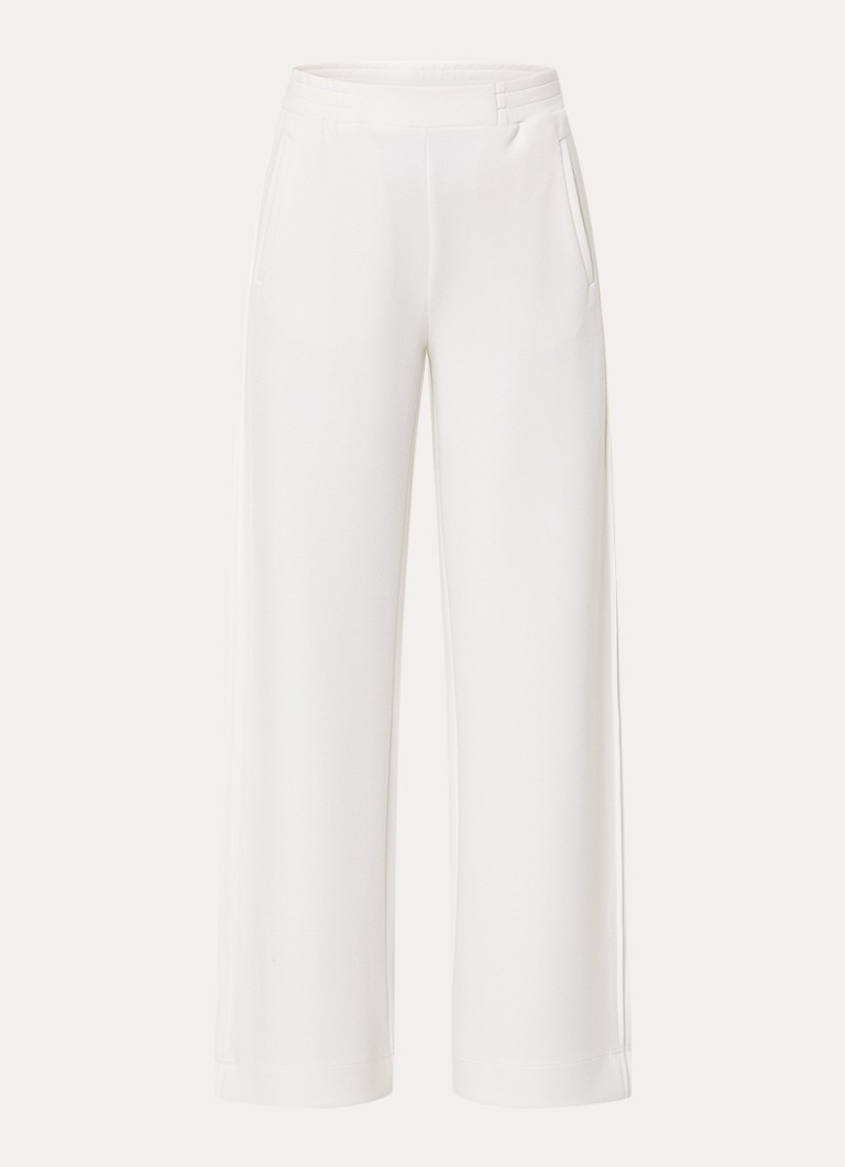 Claudia Sträter Dames High waist wide fit broek met steekzakken in de kleur Gebroken wit
