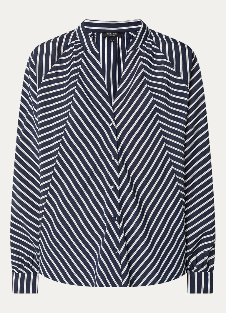 Claudia Sträter Dames Blouse met streepprint in de kleur Donkerblauw