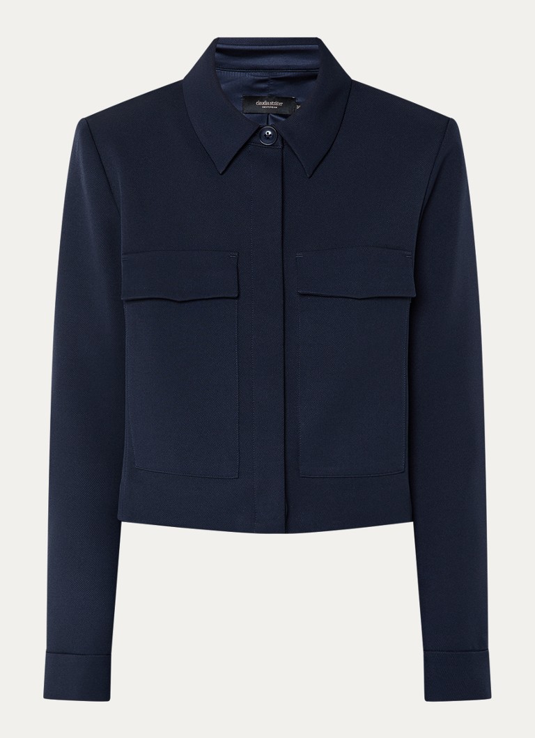 Claudia Sträter Dames Jack met borstzakken in de kleur Donkerblauw