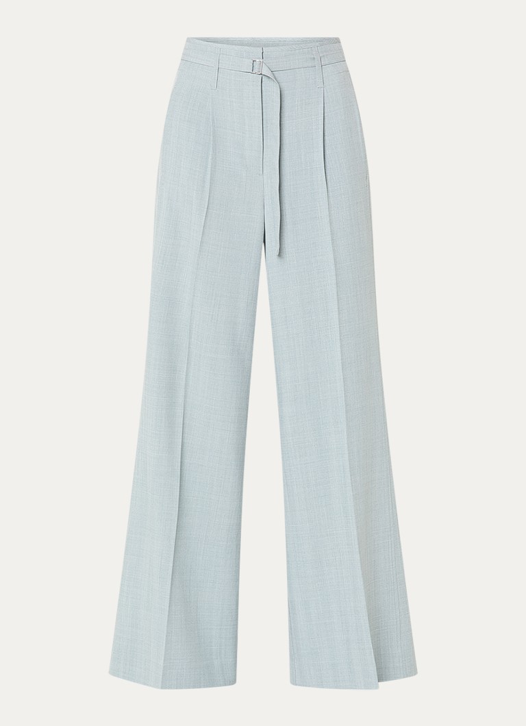 Claudia Sträter Dames High waist wide fit pantalon met ceintuur in de kleur Grijsmele