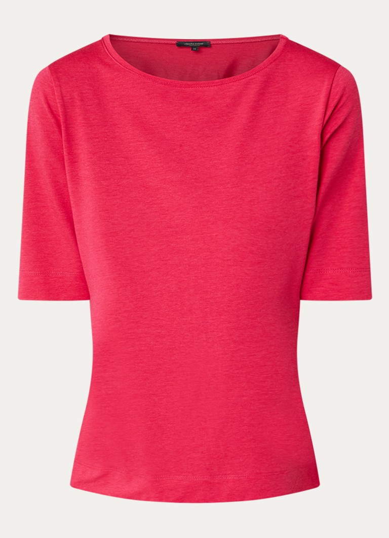 Claudia Sträter Dames T-shirt met boothals in de kleur Gebroken wit