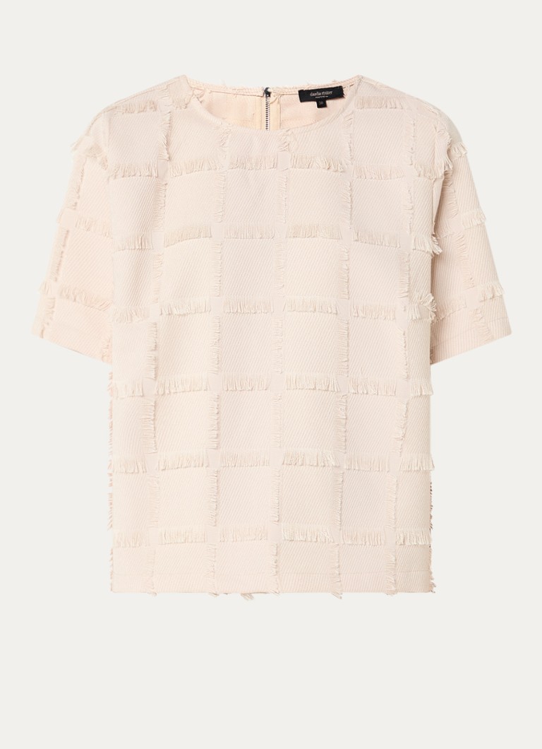 Claudia Sträter Dames Top met ronde hals in de kleur Beige