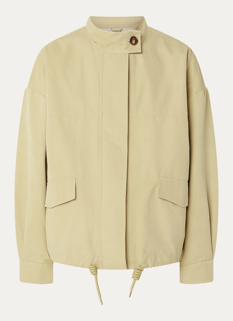 Claudia Sträter Dames Bomberjack met klepzakken in de kleur Beige