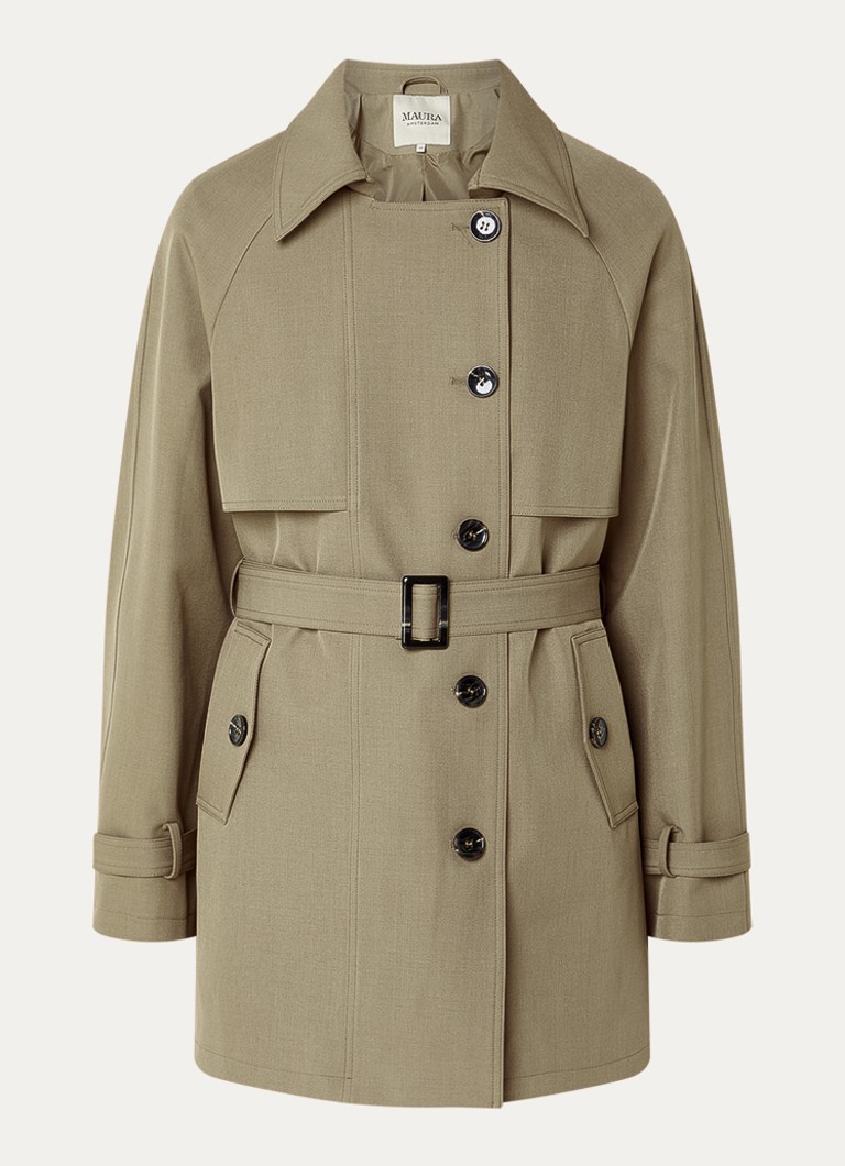 Claudia Sträter Dames Trenchcoat met steekzakken en ceintuur in de kleur Bruin