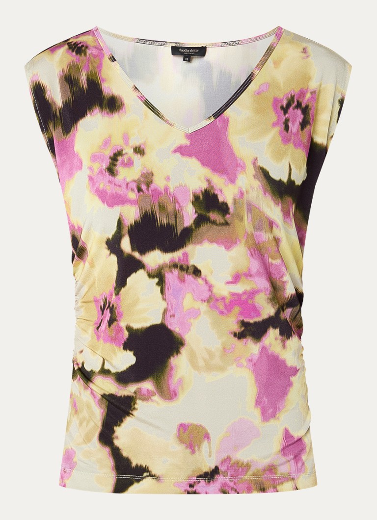 Claudia Sträter Dames Top met bloemenprint in de kleur Paars