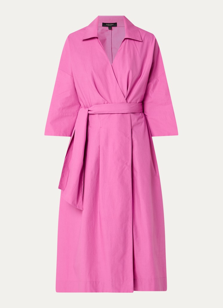 Claudia Sträter Dames Maxi blousejurk met strikceintuur in de kleur Roze