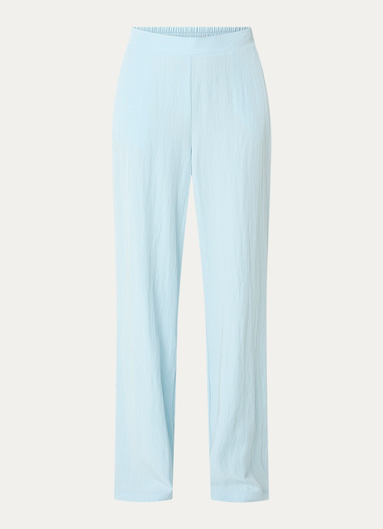 Claudia Sträter Dames Mid waist straight fit broek met steekzakken in de kleur Lichtblauw