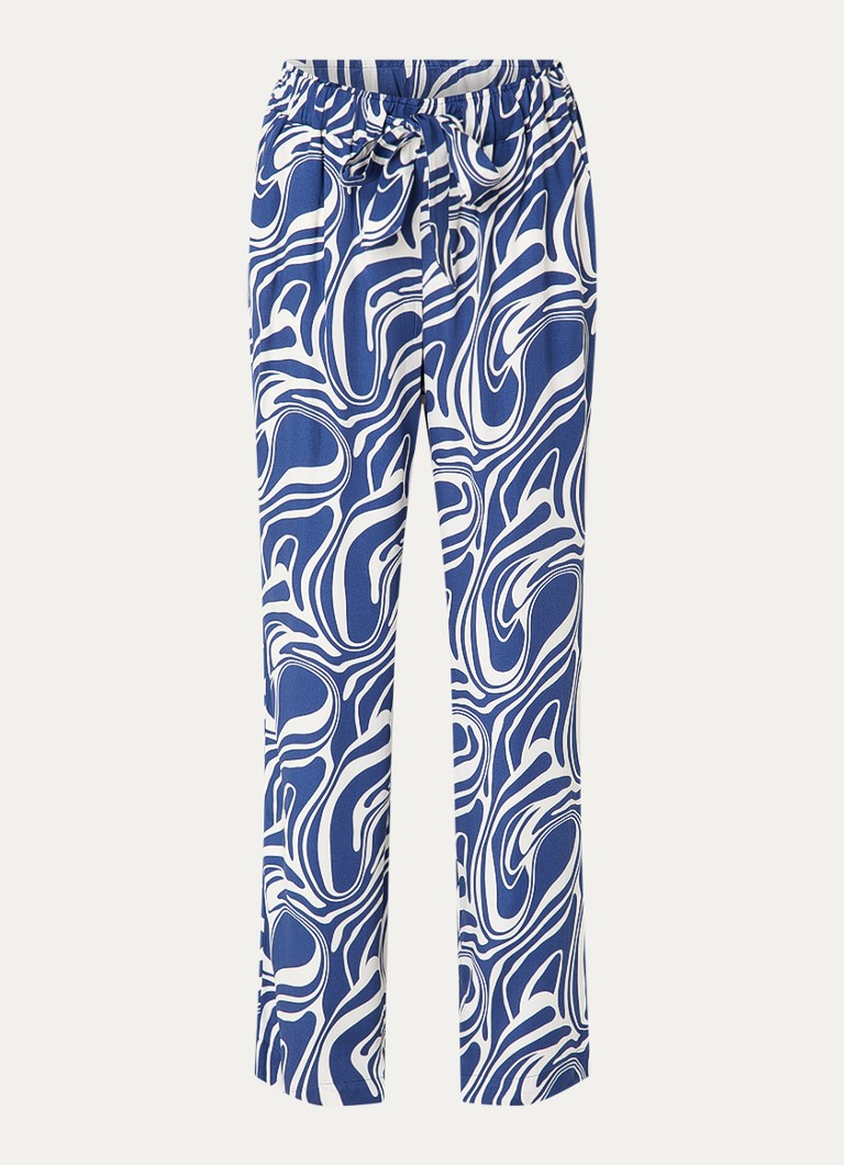 Claudia Sträter Dames Mid waist straight fit broek met steekzakken in de kleur Royalblauw