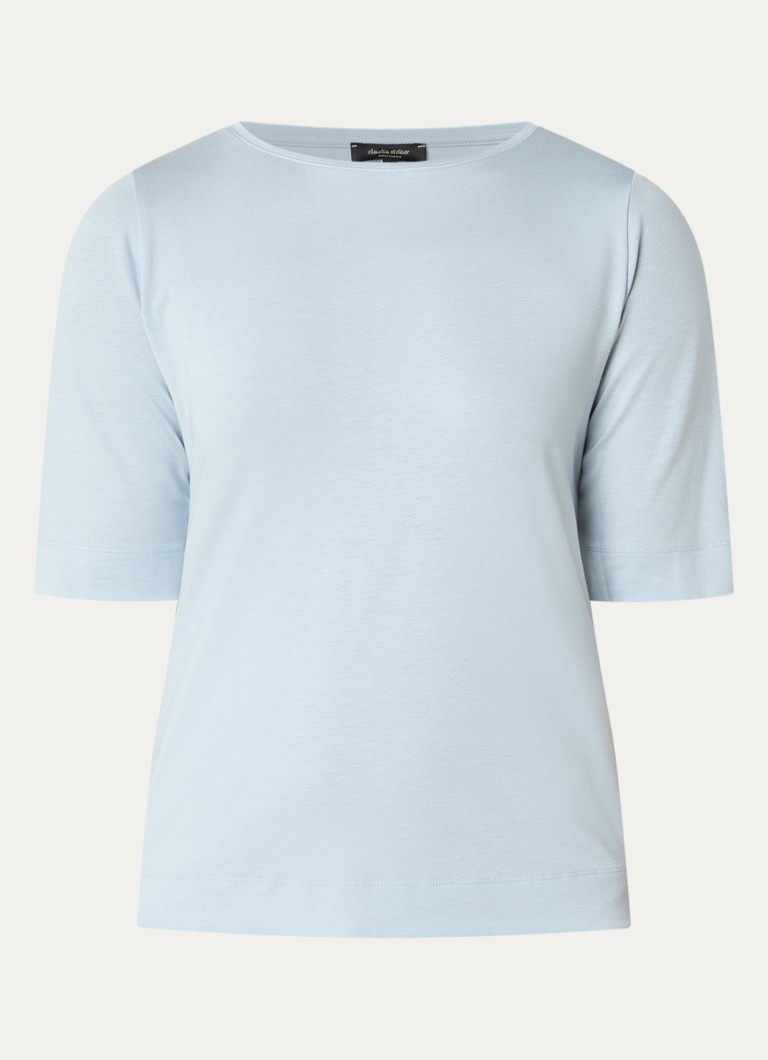 Claudia Sträter Dames T-shirt met boothals in de kleur Lichtblauw
