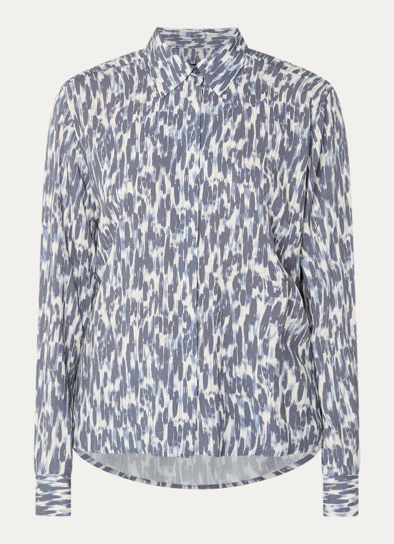 Claudia Sträter Dames Blouse met print in de kleur Staalblauw